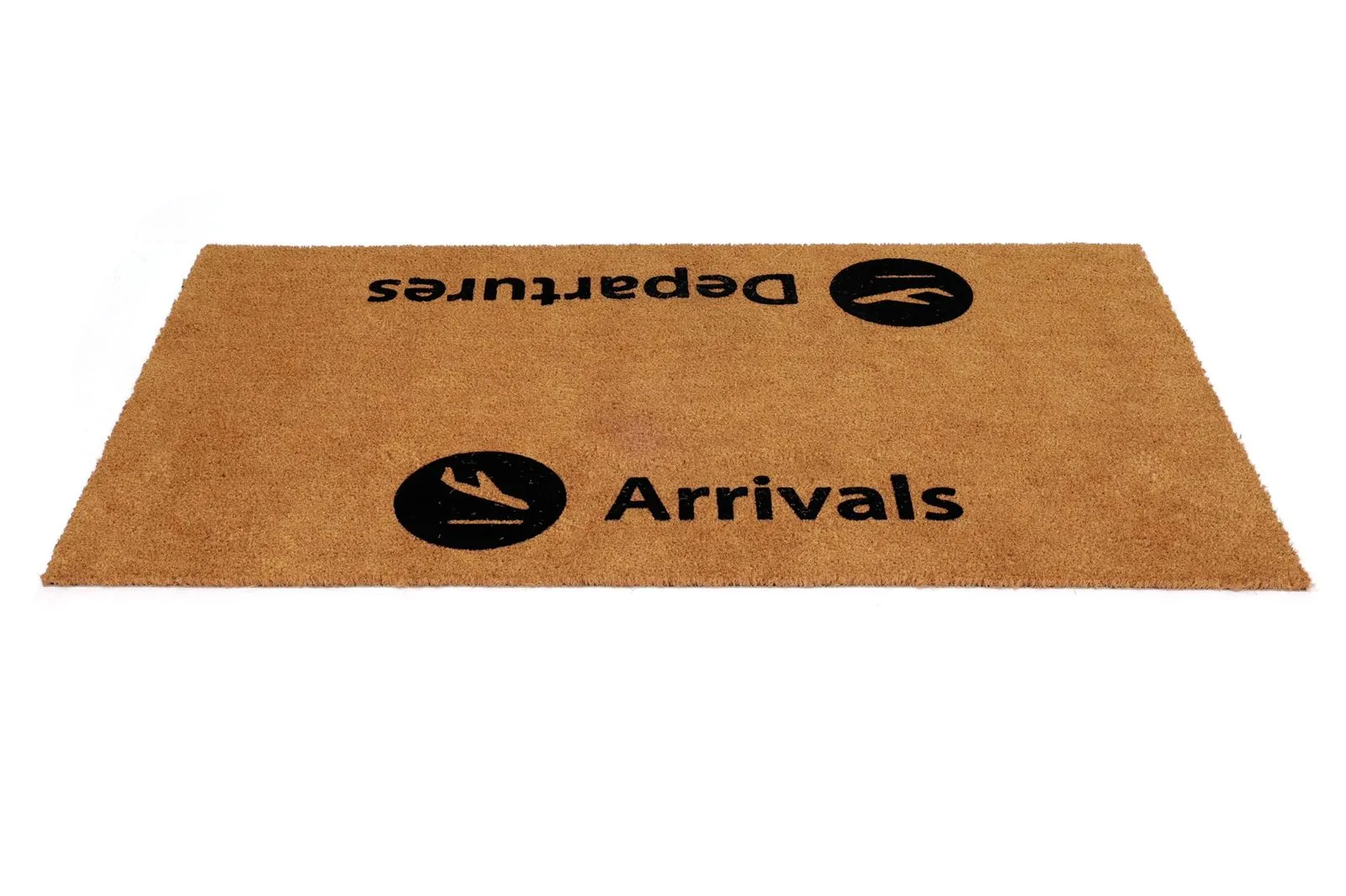 OnlyMat Arrival Departure Flocked Natural Coir Entrance Doormat