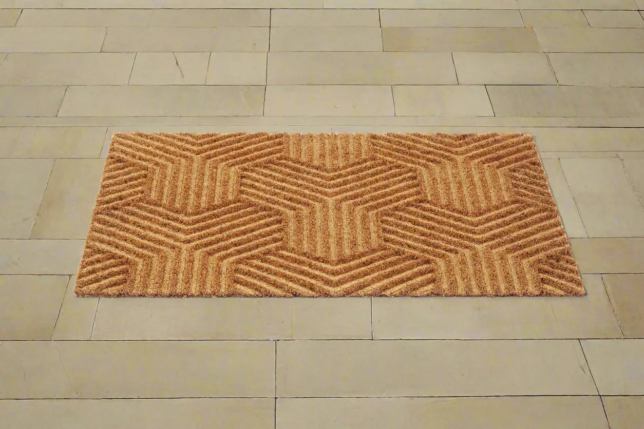 OnlyMat Elegant Anti-Skid Impression Design Mat - Kitchen, Welcome Entrance - Beige, 45 cm x 75 cm