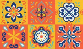 OnlyMat Multi colour & Design Printed Natural Coir Floor Mat
