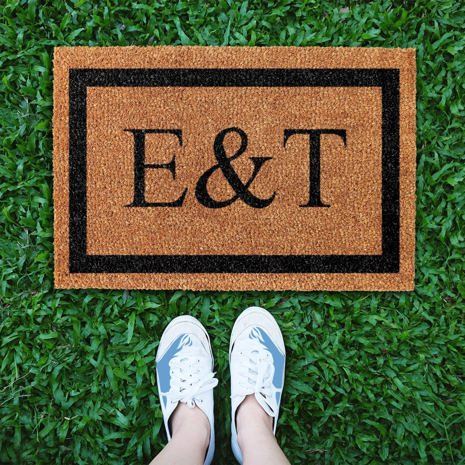 OnlyMat Personalized Doormat with Large Initials - Design 3