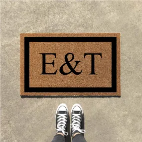 OnlyMat Personalized Doormat with Large Initials - Design 3