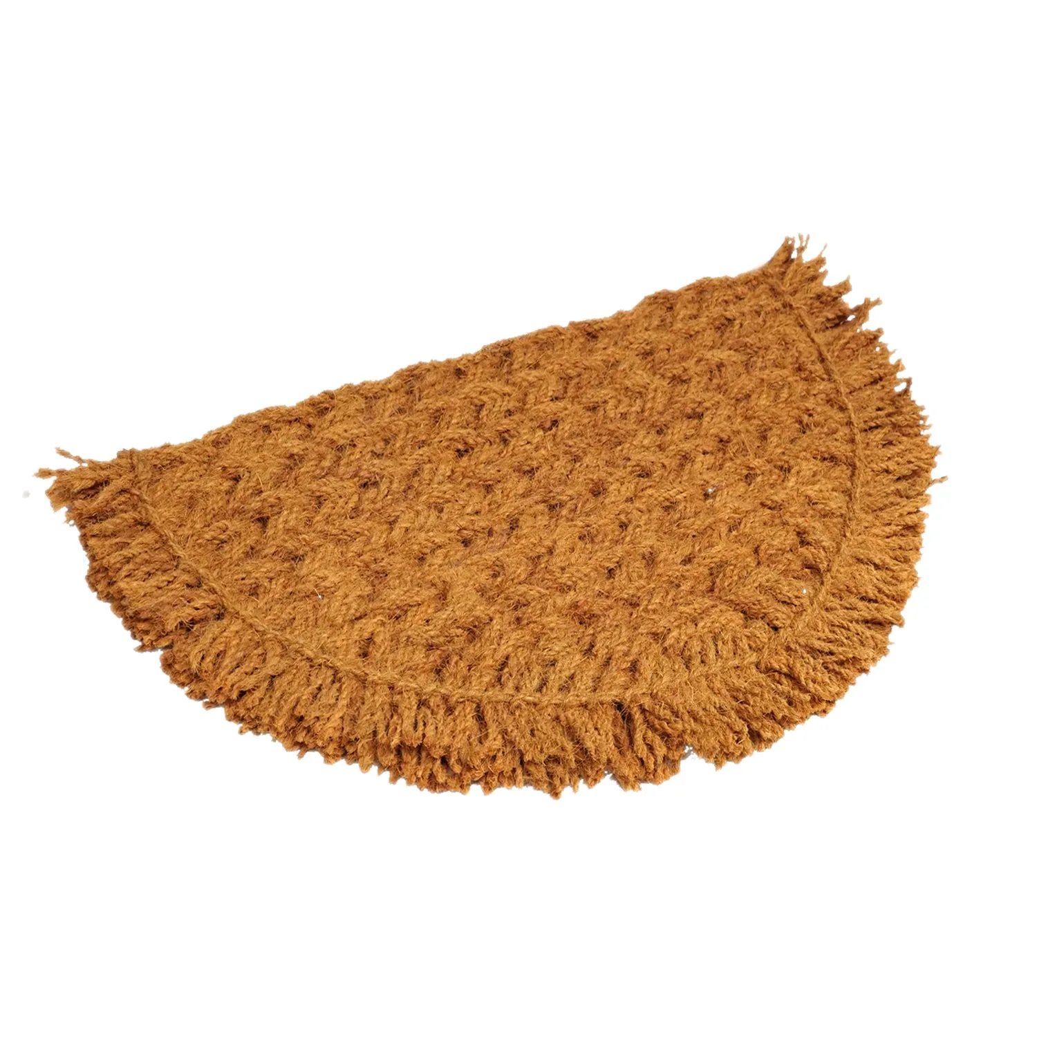 OnlyMat Sunrise Pattern Semi Circle - 100% Natural Handloom Coir Rope Mat
