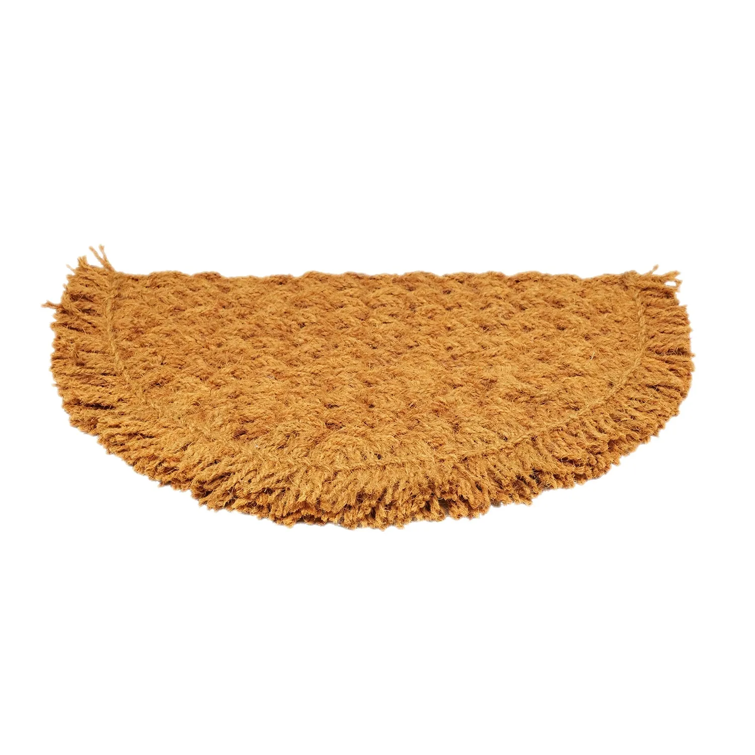 OnlyMat Sunrise Pattern Semi Circle - 100% Natural Handloom Coir Rope Mat