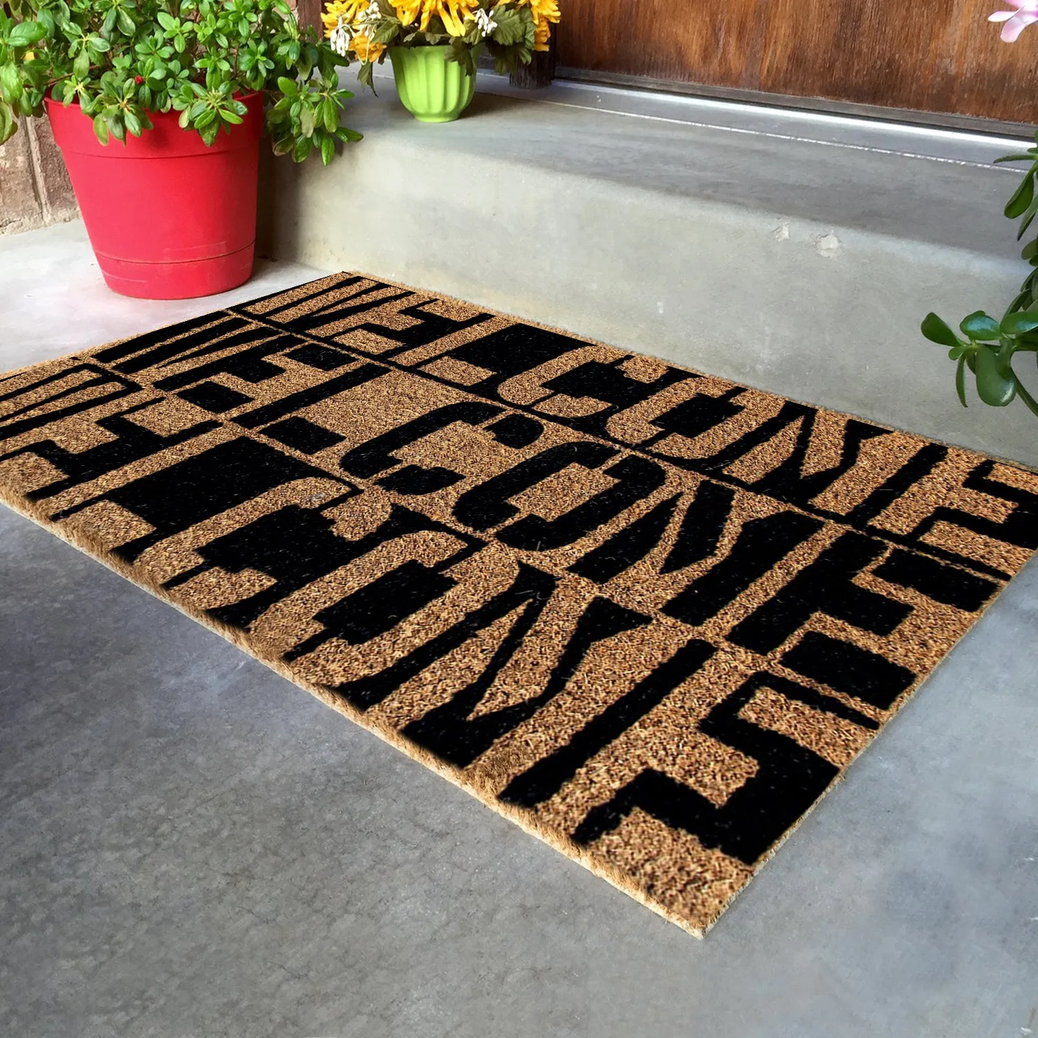 OnlyMat Welcome Design Natural Coir Doormat