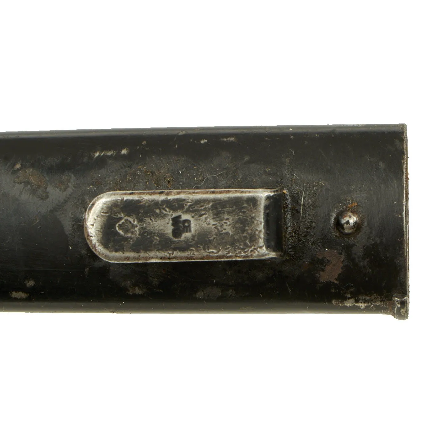 Original Austrian WWI Mannlicher M1895 Rifle Bayonet by ŒWG Steyr with Sight on Muzzle Ring & Scabbard