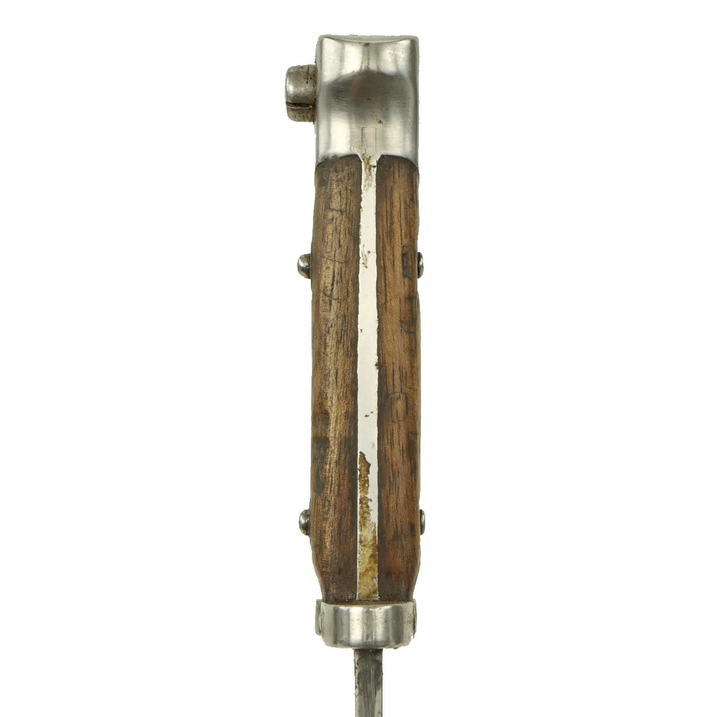 Original Austrian WWI Mannlicher M1895 Rifle Bayonet by ŒWG Steyr with Sight on Muzzle Ring & Scabbard