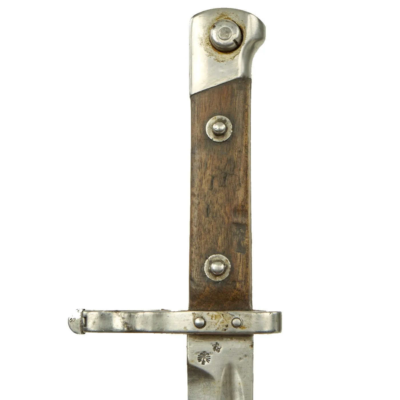Original Austrian WWI Mannlicher M1895 Rifle Bayonet by ŒWG Steyr with Sight on Muzzle Ring & Scabbard