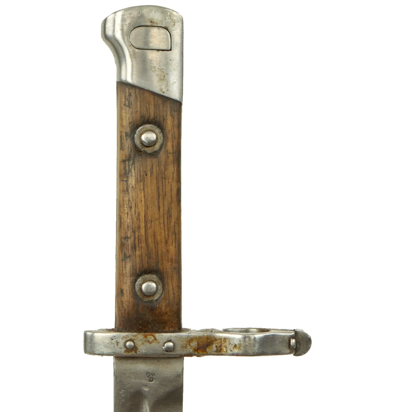 Original Austrian WWI Mannlicher M1895 Rifle Bayonet by ŒWG Steyr with Sight on Muzzle Ring & Scabbard