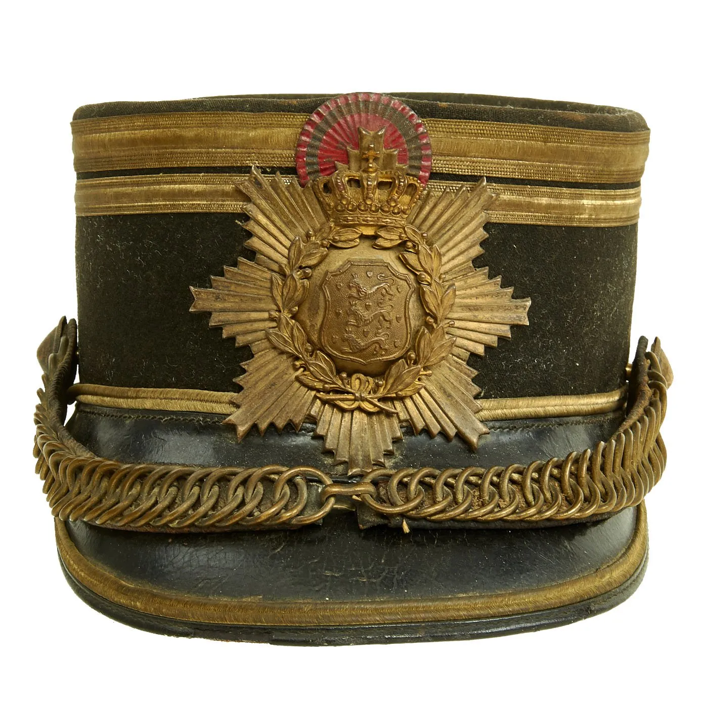 Original Danish 19th Century Officer Shako by C.L. Seifert