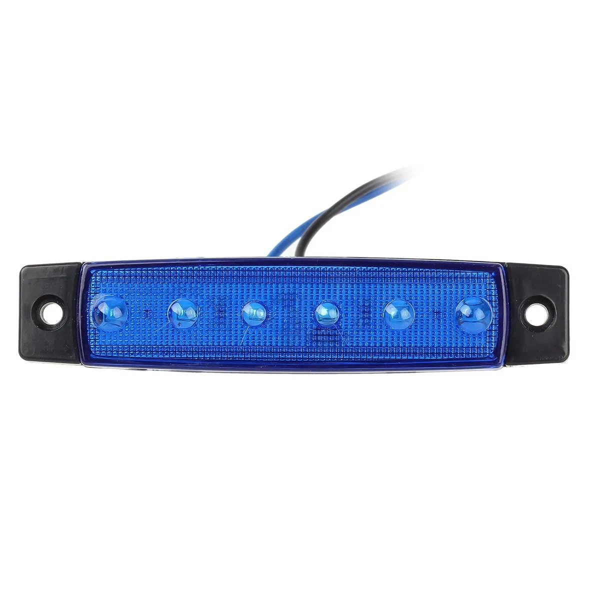 Partsam 20PCS 3.8inch Blue Led Marker Clearance light Truck Trailer Boat Lights Indicators Deco., Thin Line Led Cab Marker Truck Lorry Van RV Camper Parts Taillight License Plate Light Lamp 6led