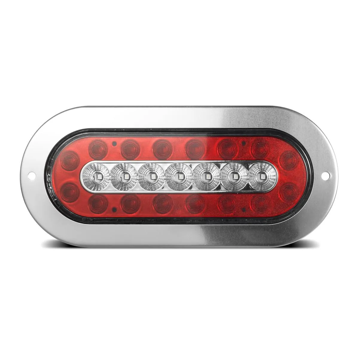 Partsam 2Pcs 6.5inch Oval Led Trailer Tail Lights with Indicators 23 LED Flange Mount Combo Red Stop Turn Brake Tail Running Lights Taillights Amber Parking Indicator Lights Sealed w/Reflectors 12V DC