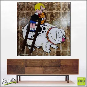 Piggie Bank 120cm x 120cm Piggie Bank Richie Rich Bitcoin (SOLD)