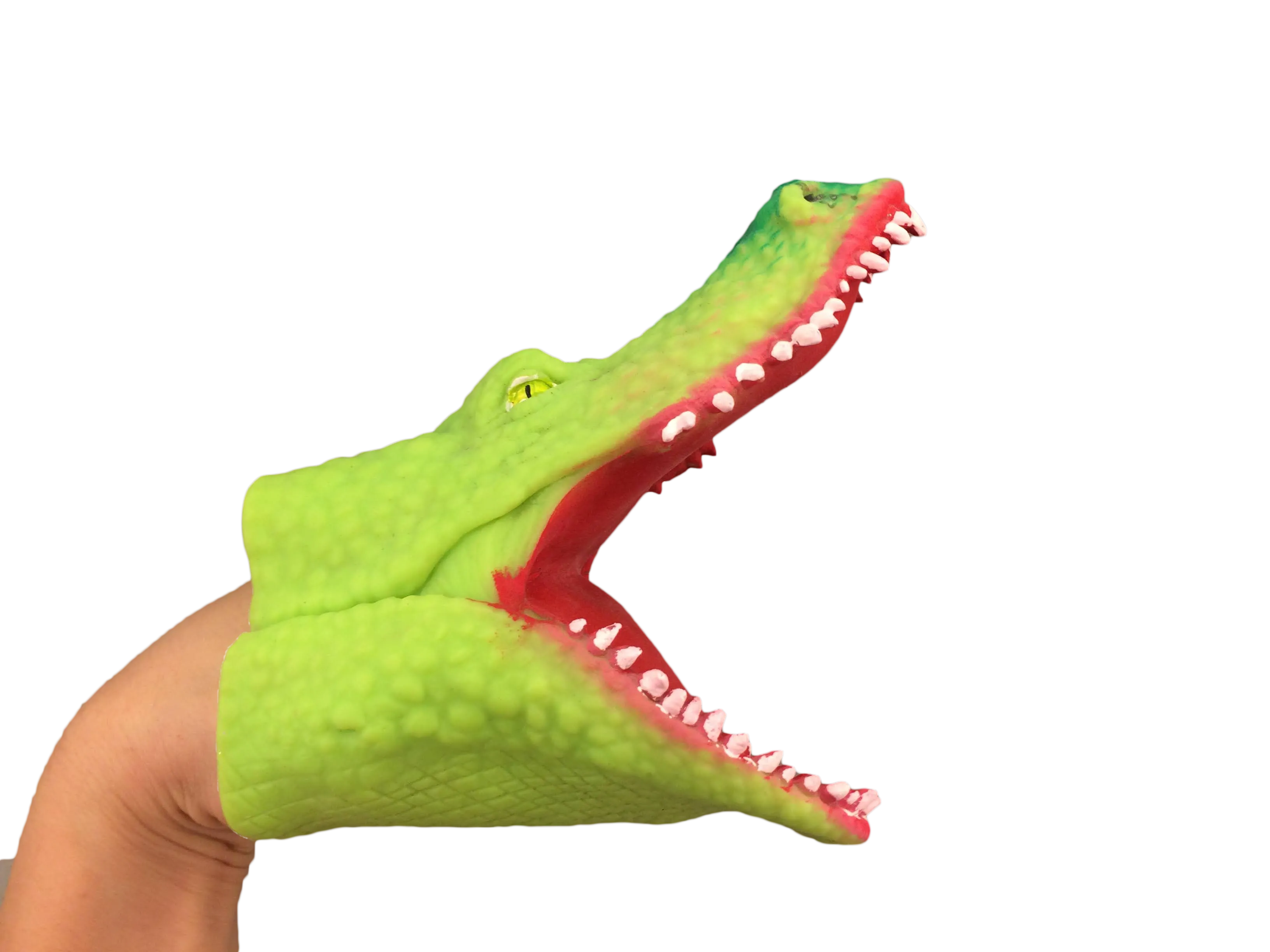 Plastic Gator Hand Puppet - Green