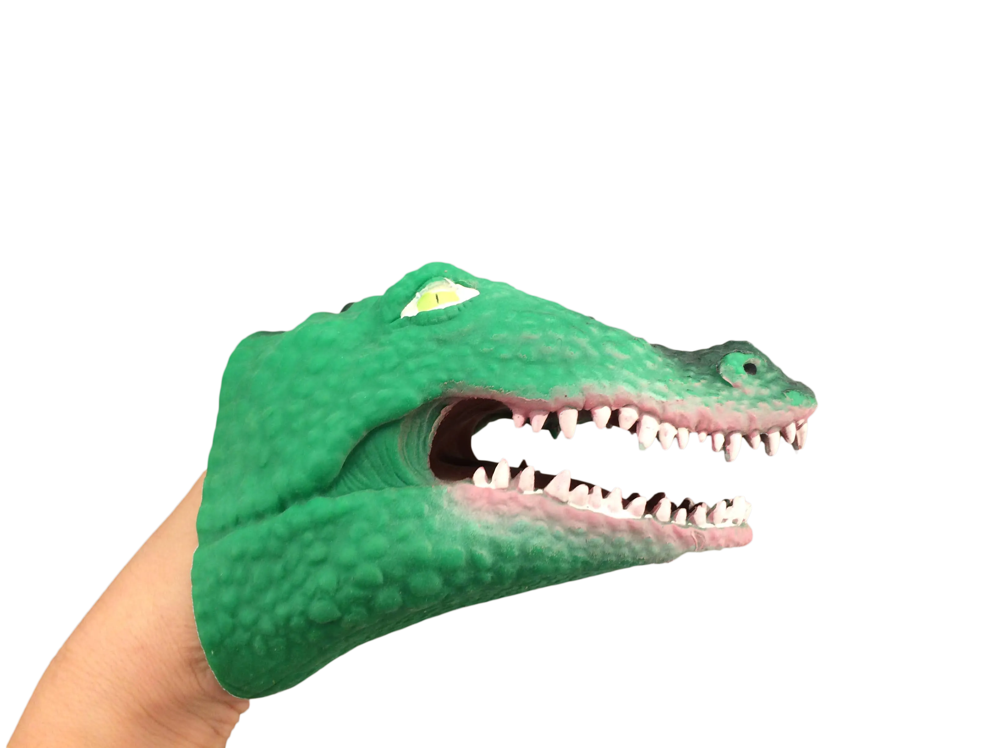 Plastic Gator Hand Puppet - Green
