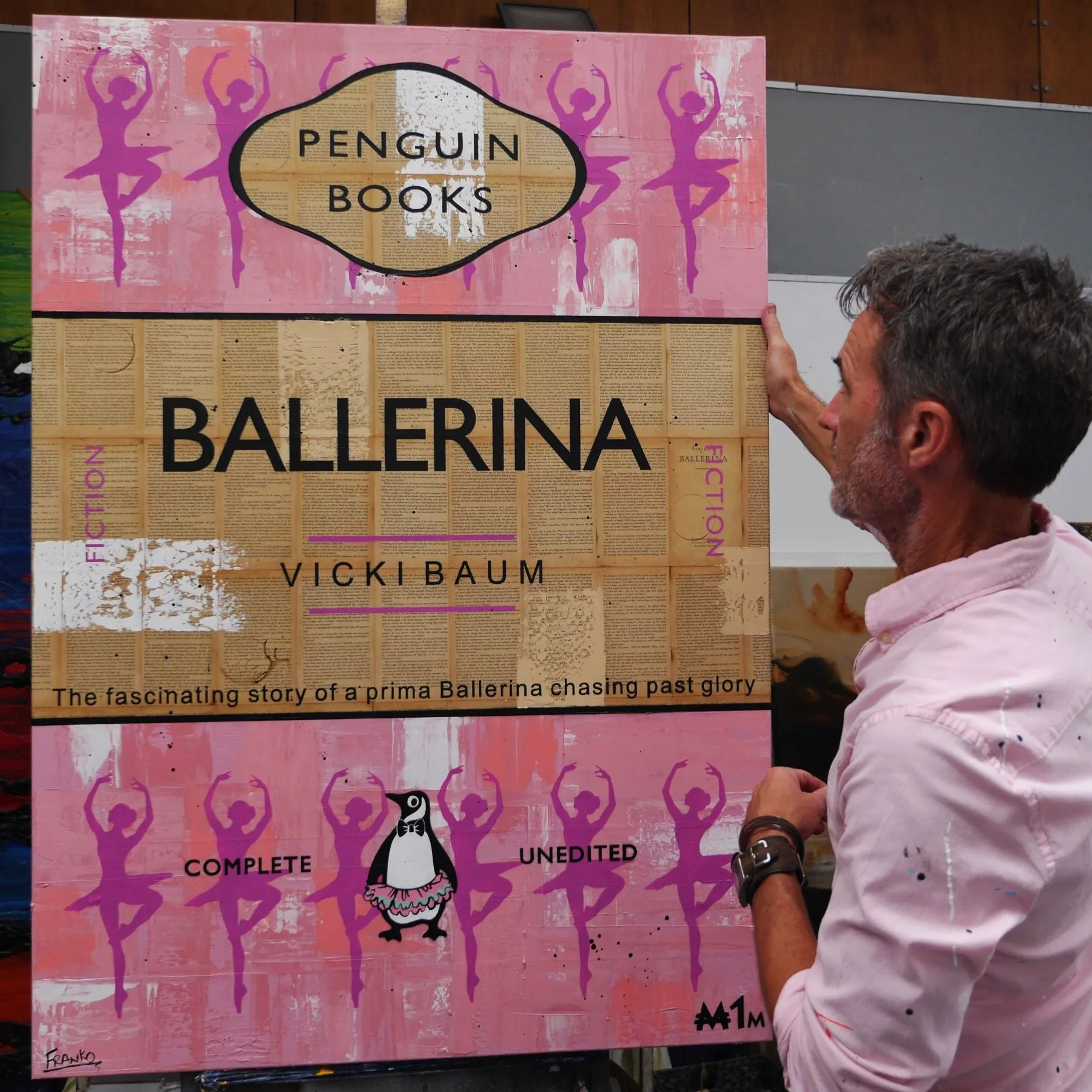 Prima 140cm x 100cm Ballerina Urban Pop Book Club Painting