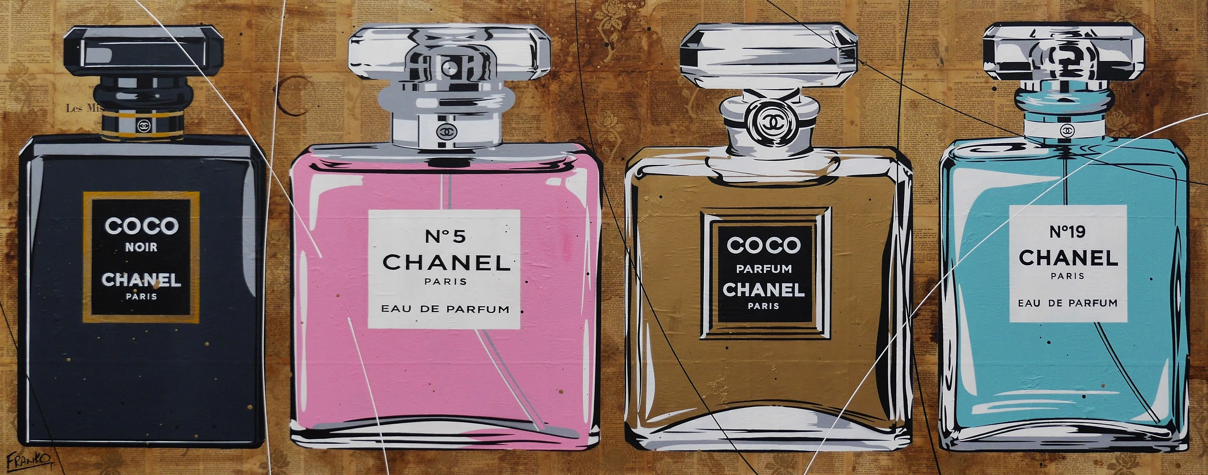 Prolific 200cm x 80cm Perfume Bottles Urban Pop Book Club Painting (SOLD)