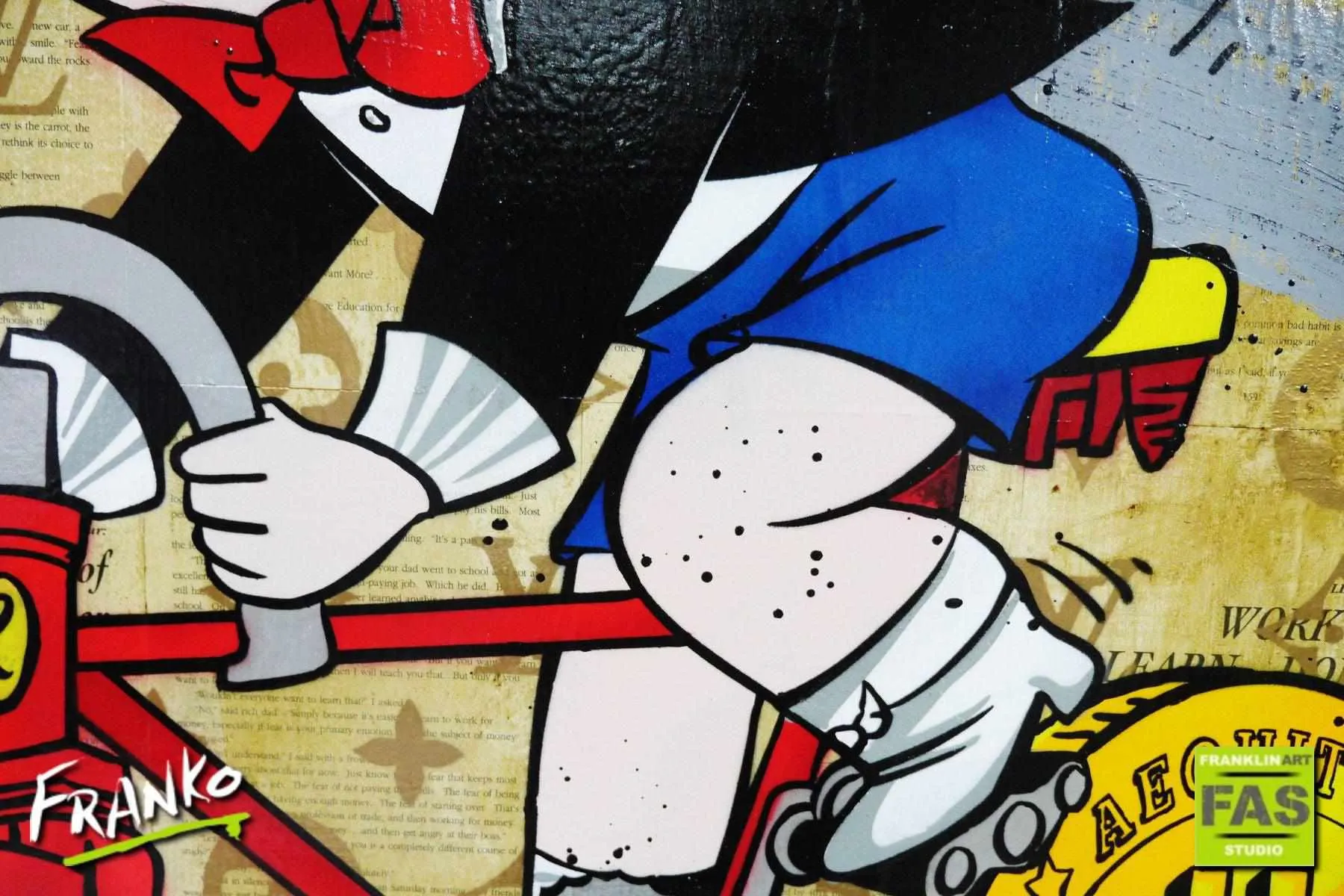 Riding Right Along 100cm x 100cm Richie Rich Bitcoin (SOLD)