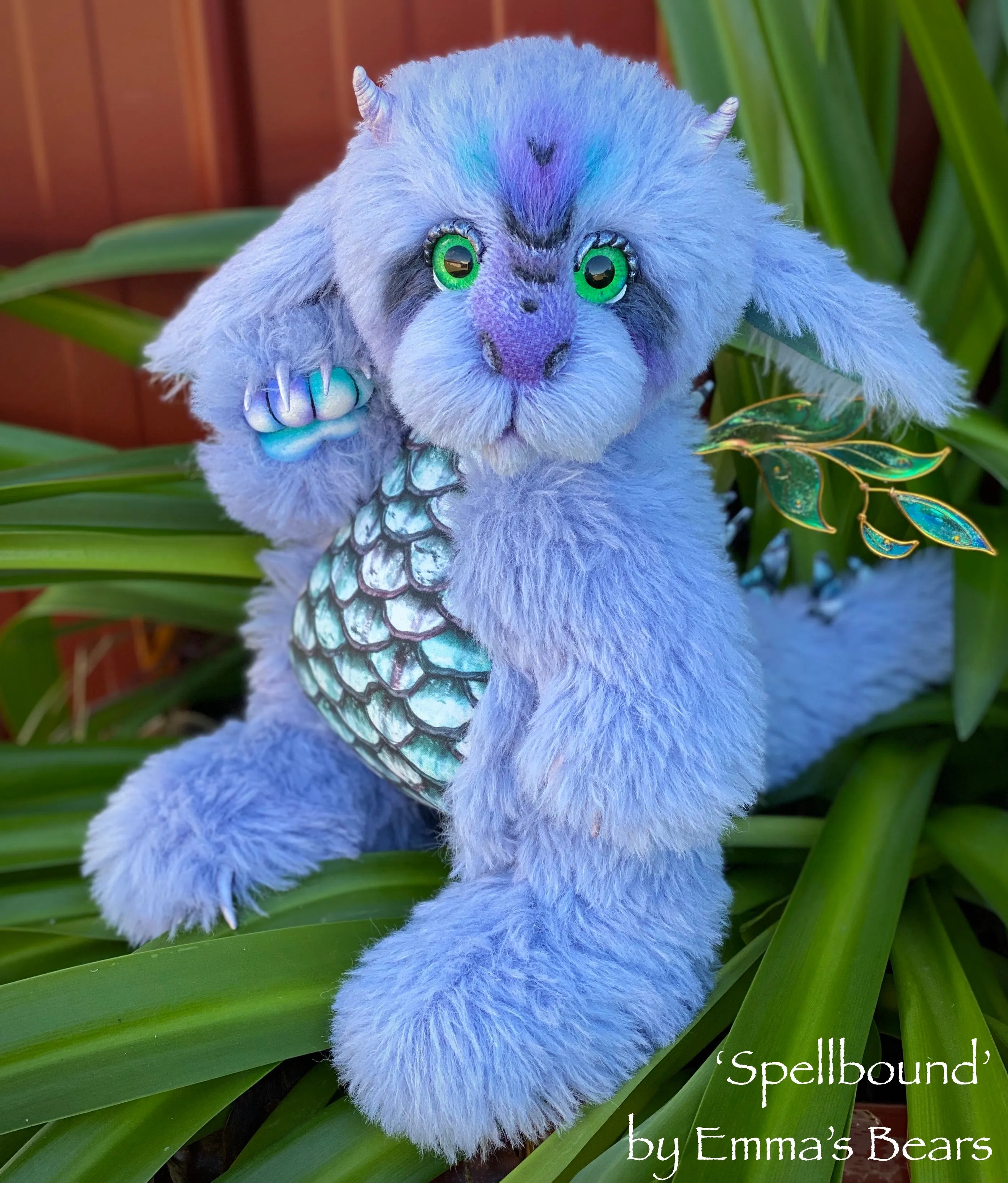 Spellbound - 15" hand dyed Artist Baby Dragon by Emmas Bears - OOAK