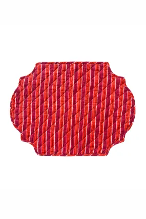 Striped Quilted Table Mats (Orange & Red; Set of 2)