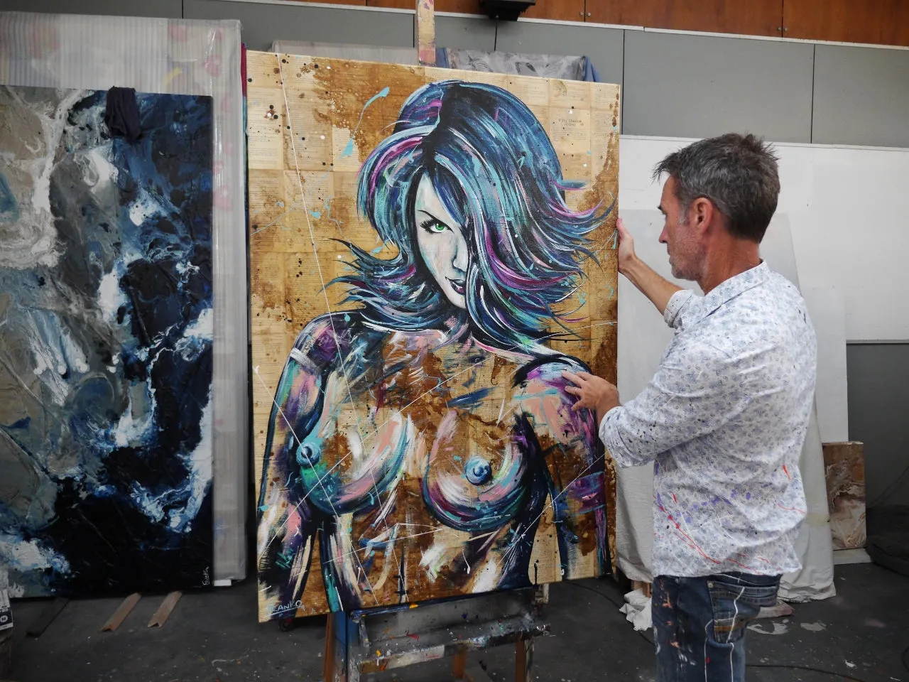 Sugar Vixen 140cm x 100cm Nude Abstract Realism Book Club Painting (SOLD)