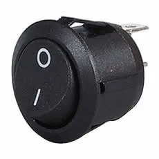 Switch Rocker Round On/Off Black bg1