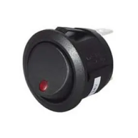 Switch Rocker Round On/Off Green LED 12/24 volt bg1