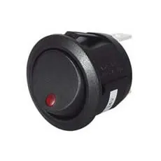 Switch Rocker Round On/Off Red LED 12/24 volt Pk 100