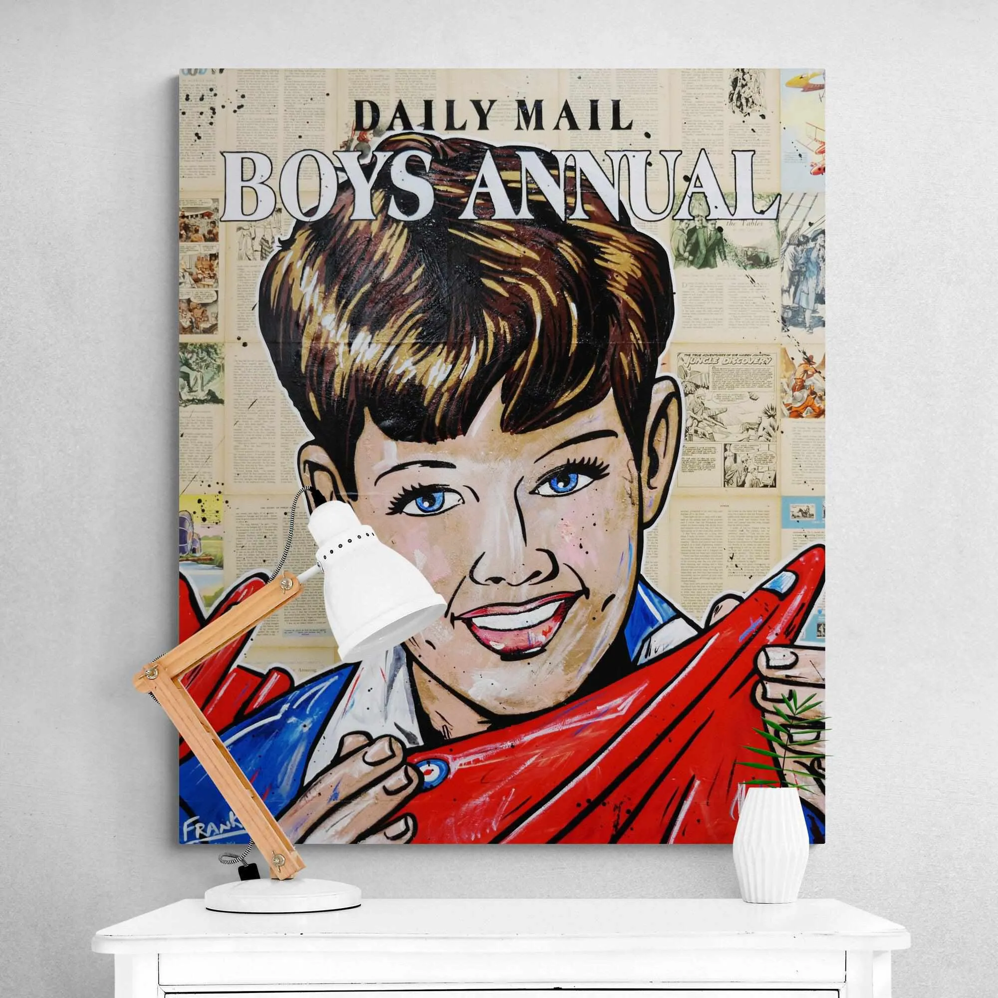 The Daily Mail 120cm x 100cm The Daily Mail Boys Annual Vintage Book Pop art Painting