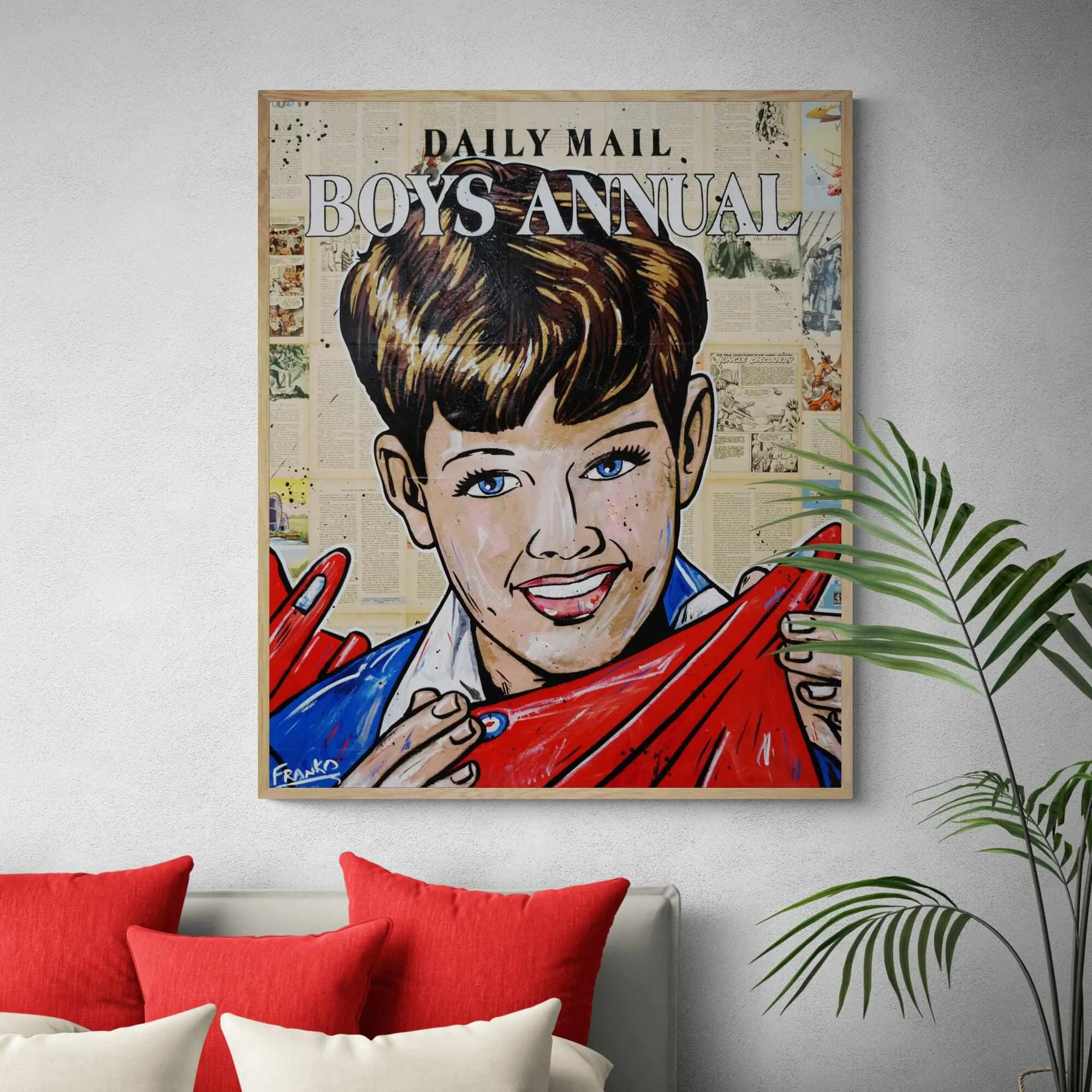The Daily Mail 120cm x 100cm The Daily Mail Boys Annual Vintage Book Pop art Painting