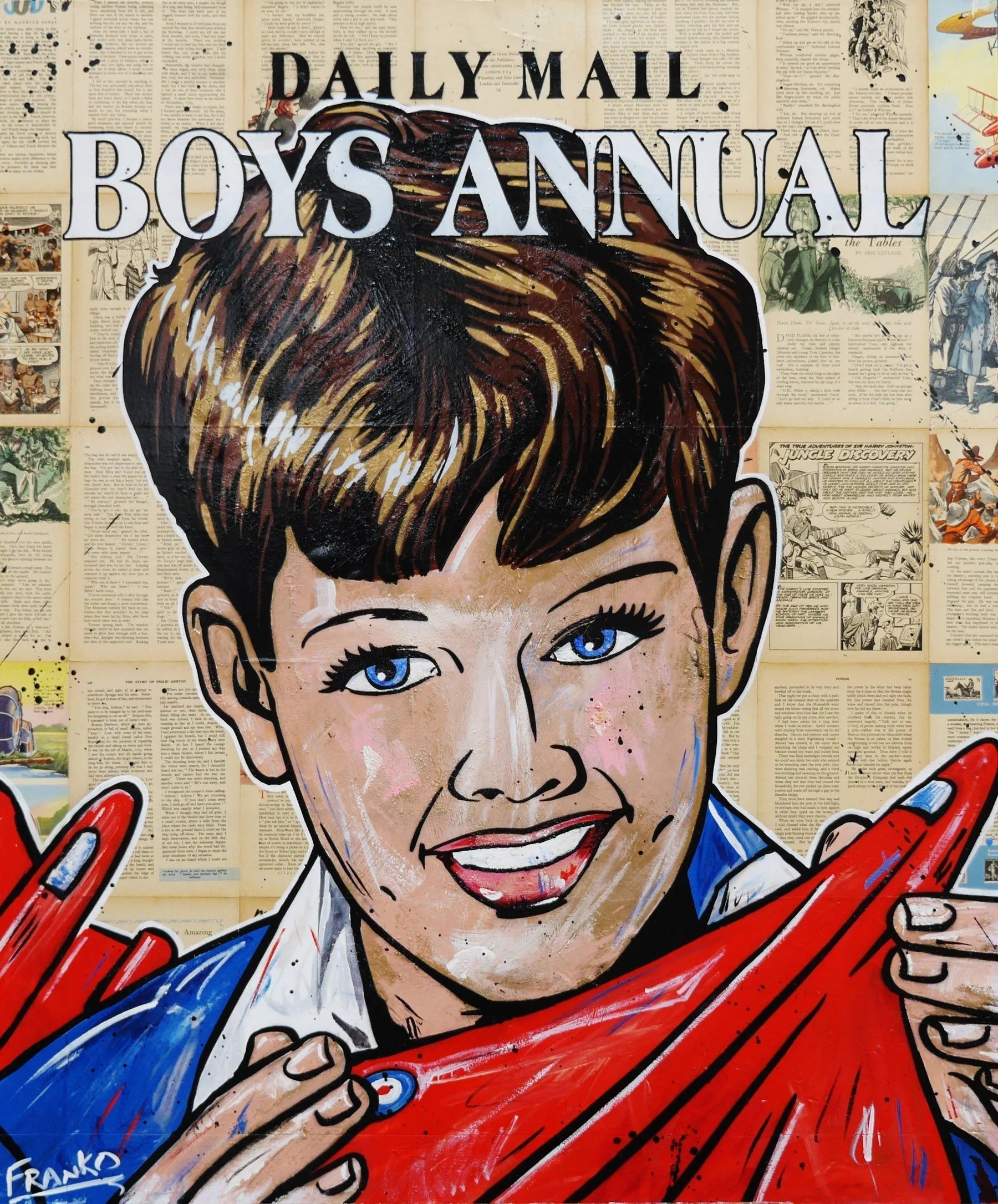 The Daily Mail 120cm x 100cm The Daily Mail Boys Annual Vintage Book Pop art Painting