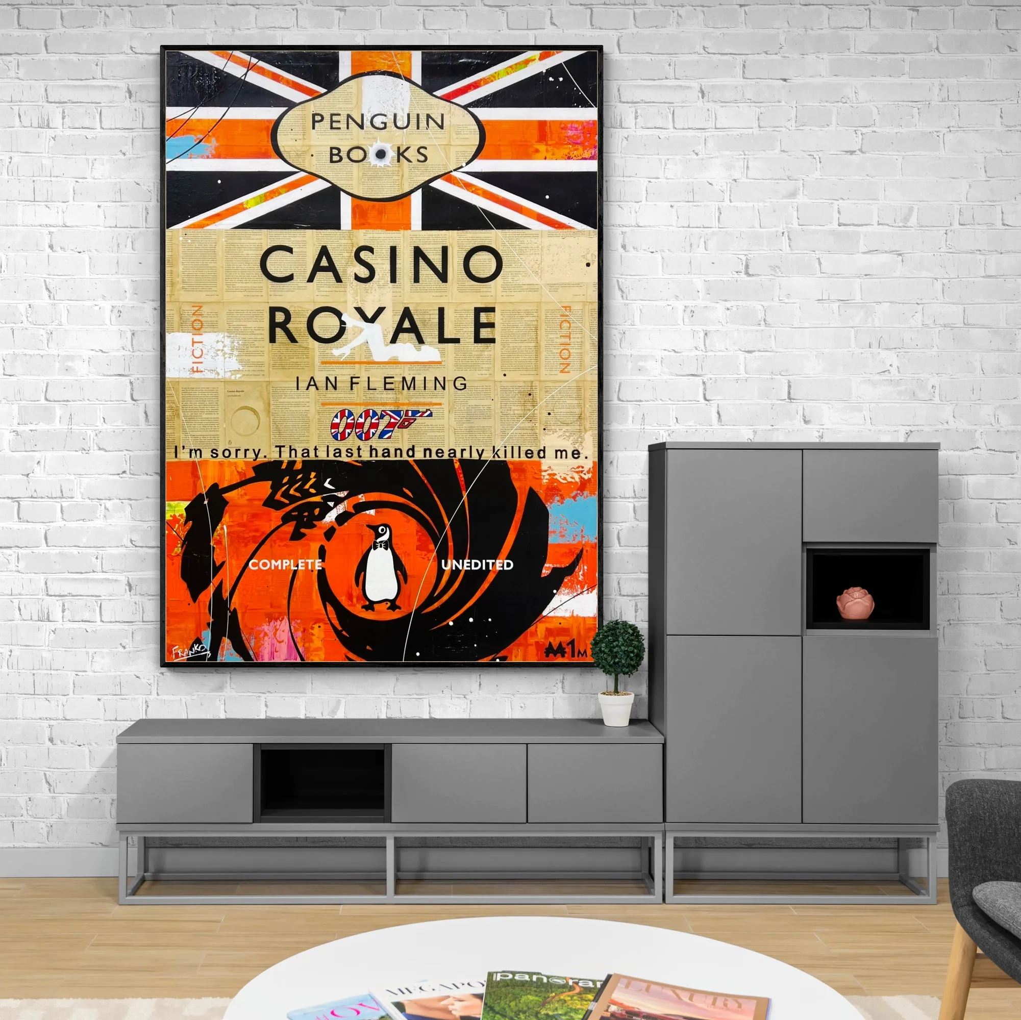 The Last Hand 140cm x 100cm Casino Royale Urban Pop Book Club Painting