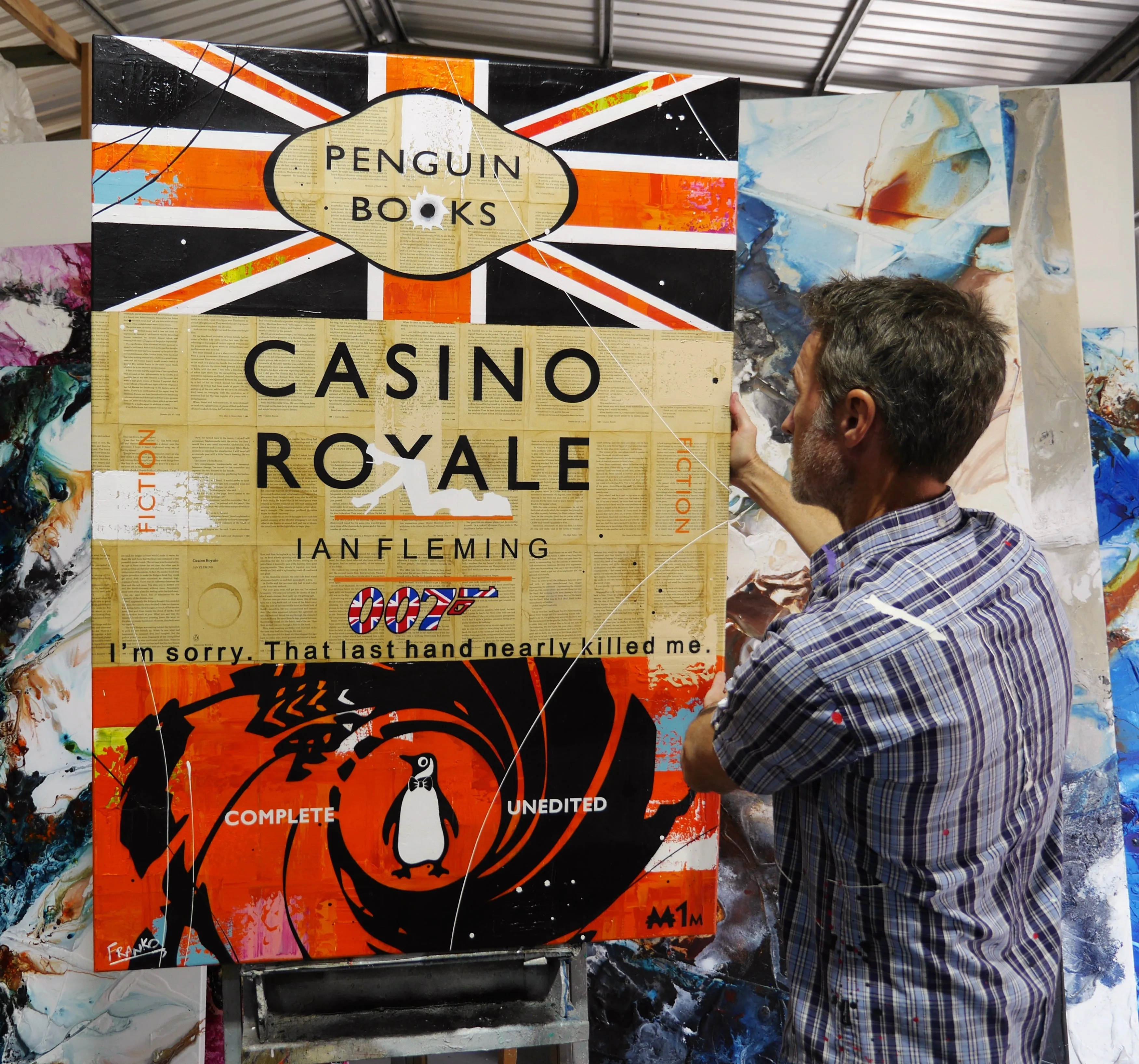 The Last Hand 140cm x 100cm Casino Royale Urban Pop Book Club Painting