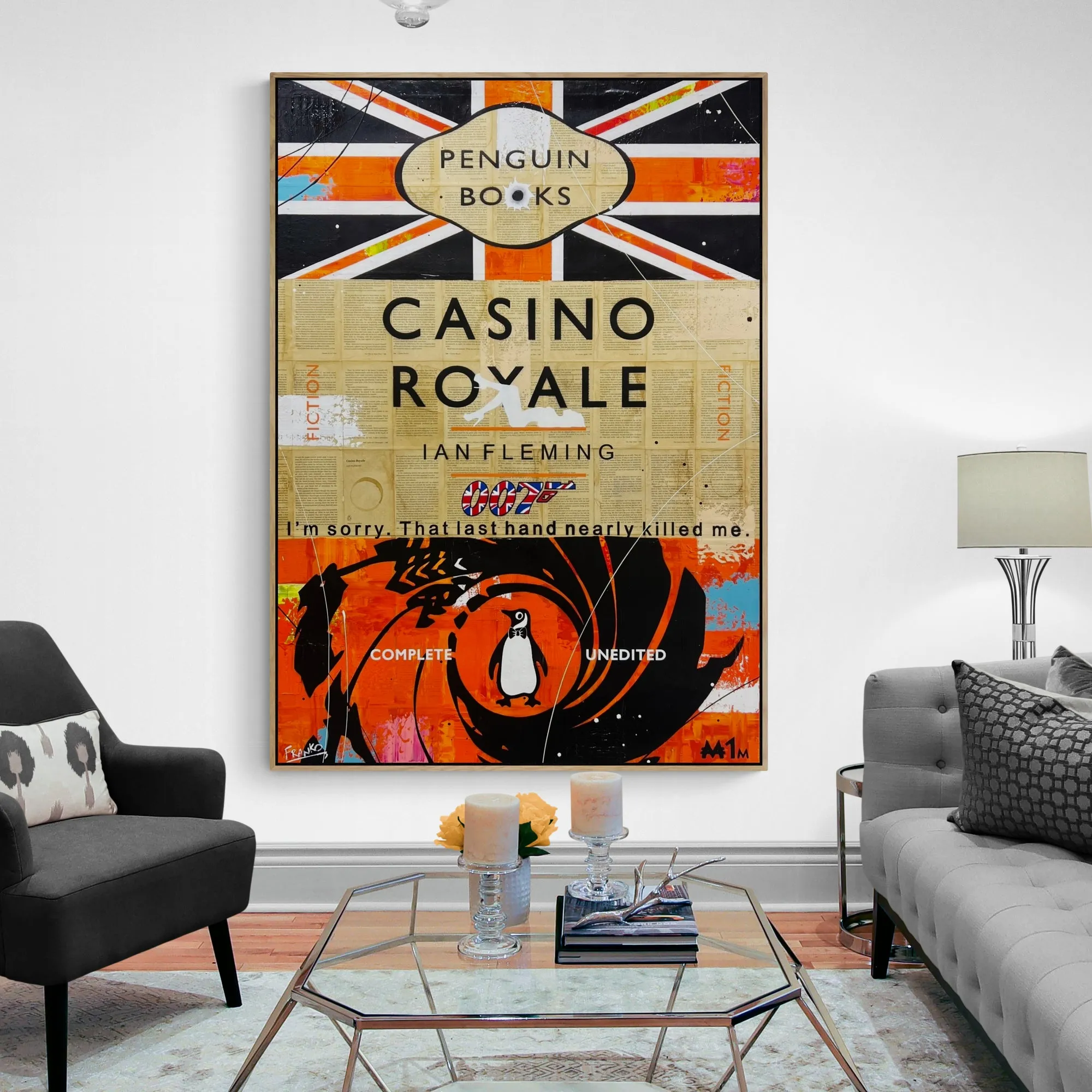 The Last Hand 140cm x 100cm Casino Royale Urban Pop Book Club Painting