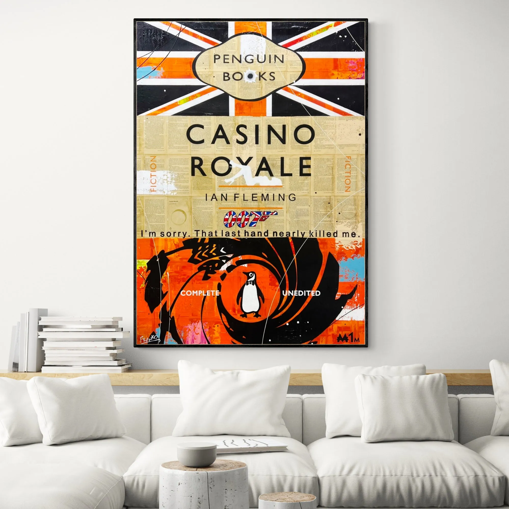 The Last Hand 140cm x 100cm Casino Royale Urban Pop Book Club Painting