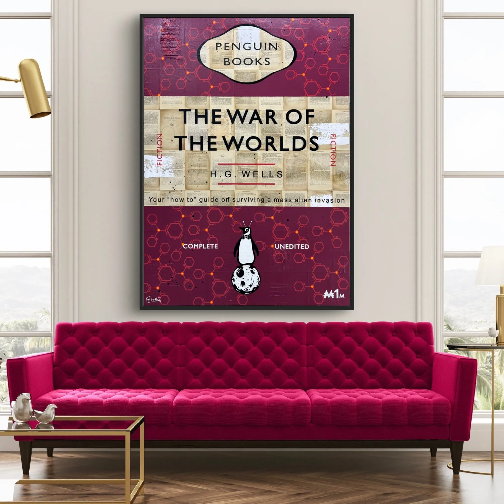The Martians are coming 140cm x 100cm War of the Worlds Urban Pop Book Club Painting