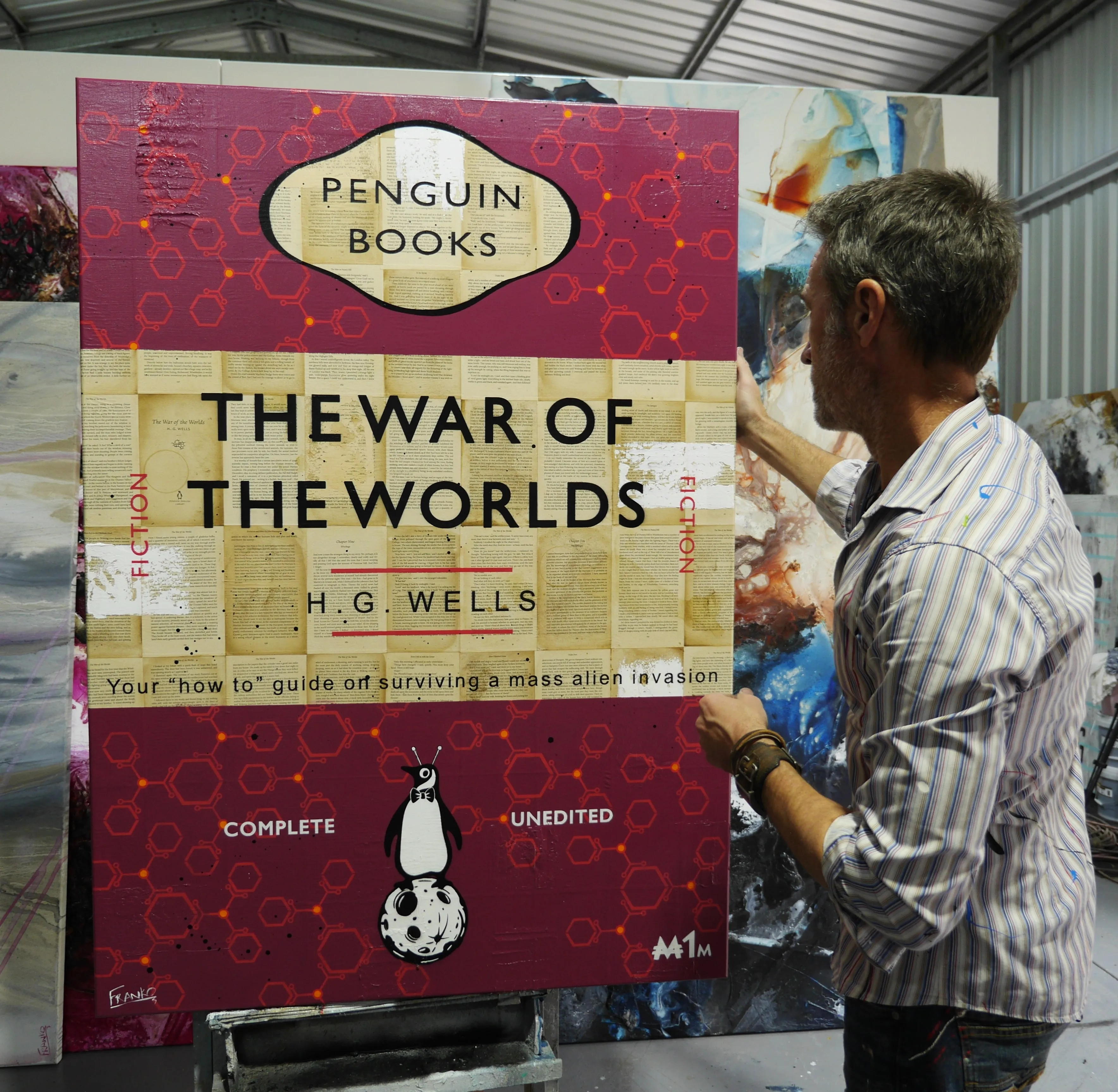 The Martians are coming 140cm x 100cm War of the Worlds Urban Pop Book Club Painting
