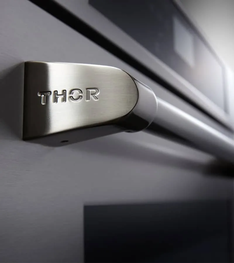 Thor Kitchen 5-Piece Pro Appliance Package - 36-Inch Gas Cooktop, Electric Wall Oven, Wall Mount Hood, Dishwasher & Refrigerator with Water Dispenser in Stainless Steel