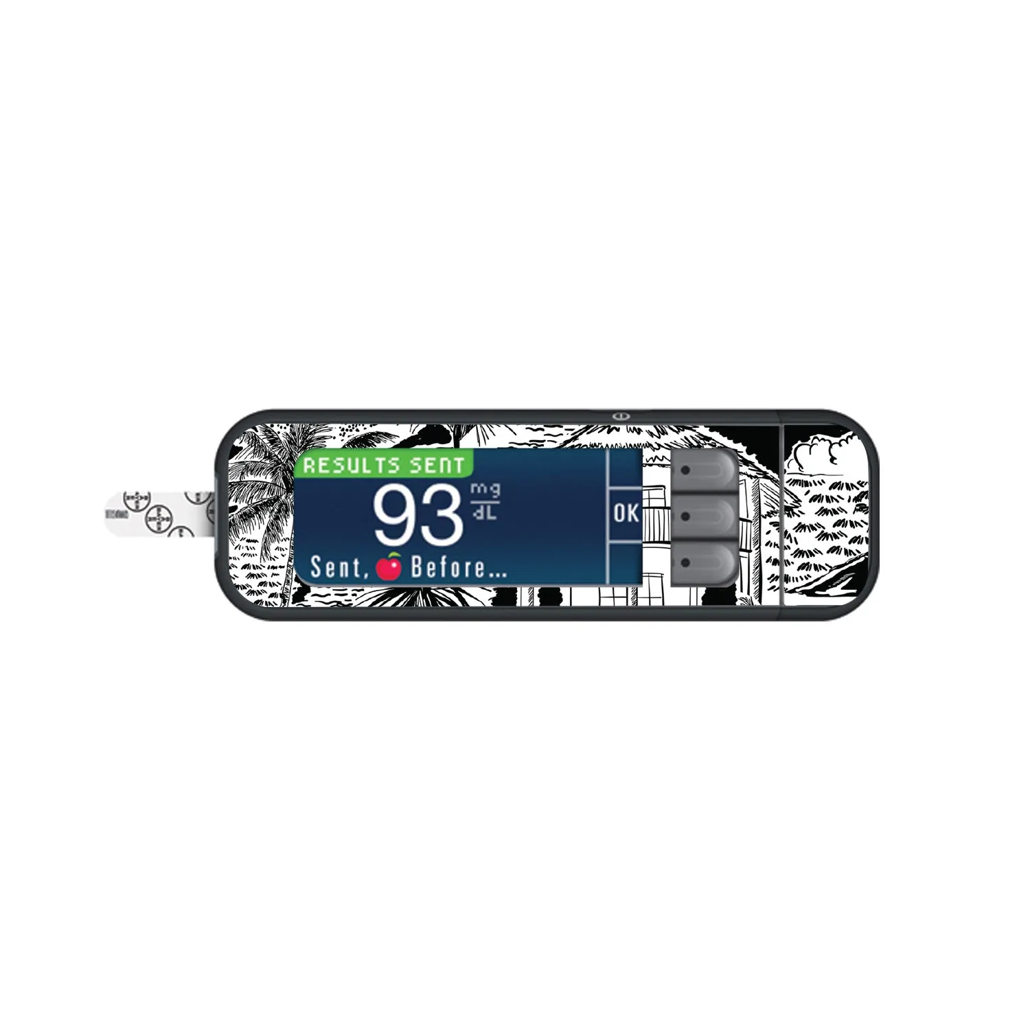 Tropical Sketch Sticker for Bayer Contour Next Glucometer