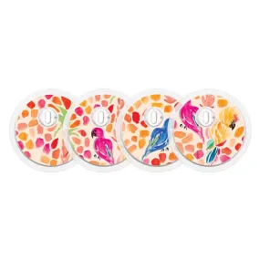 Tropical Watercolor Sticker Designed for the FreeStyle Libre 3 Sensor