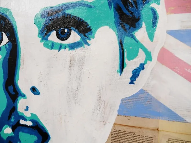 Twiggy Yes 120cm x 100cm Twiggy Vintage Book Pop art Painting (SOLD)