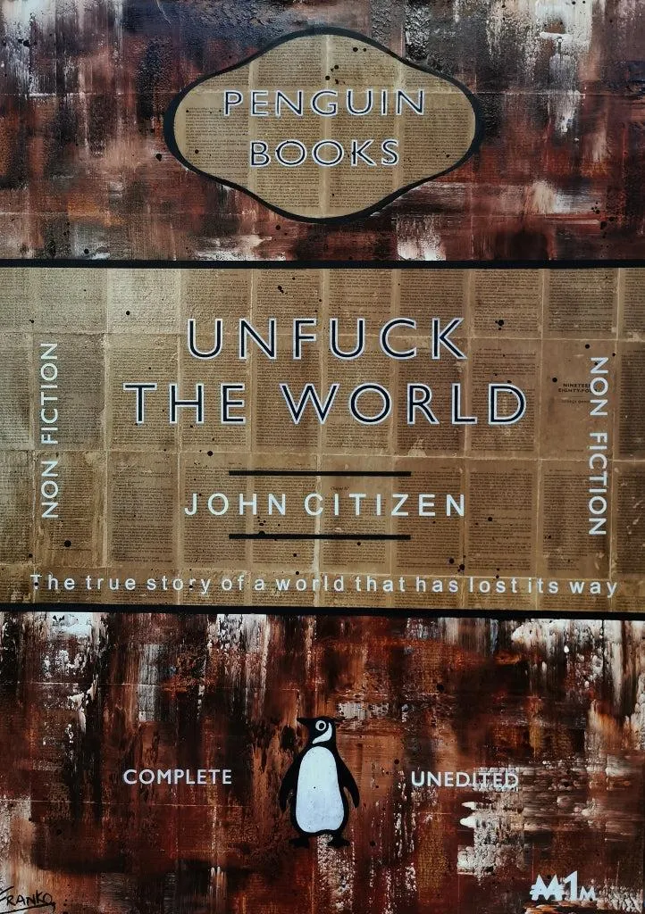 Unfuck - The Vintage Version 140cm x 100cm Unfuck The World Urban Pop Book Club Painting