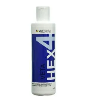 Vetwerkz Vetahex Antiseptic Moisturizing Shampoo for Cats & Dogs (2 Sizes)