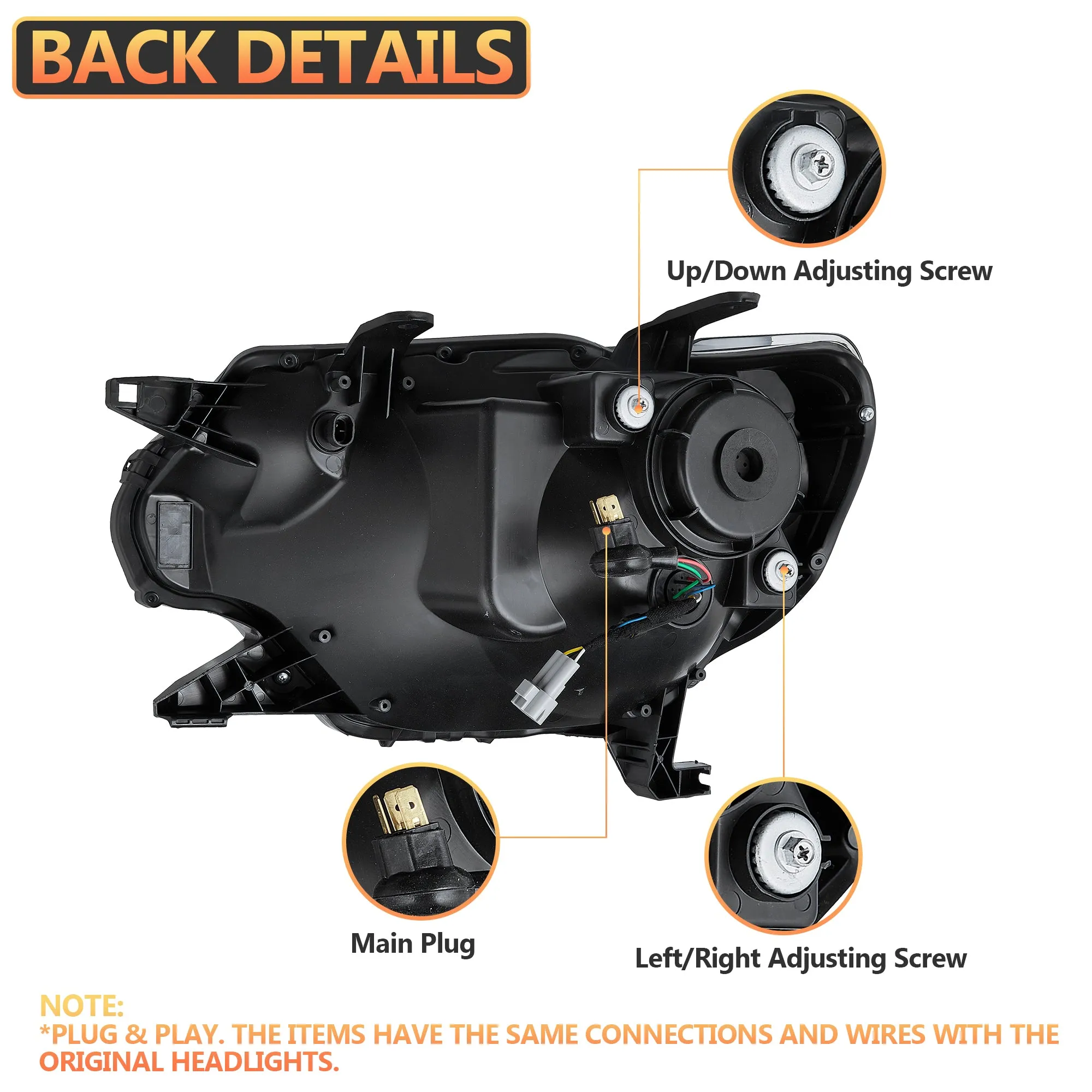 VLAND Full LED Headlights For Toyota Tacoma 2012-2015 2nd Gen Restyled With Dynamic DRL