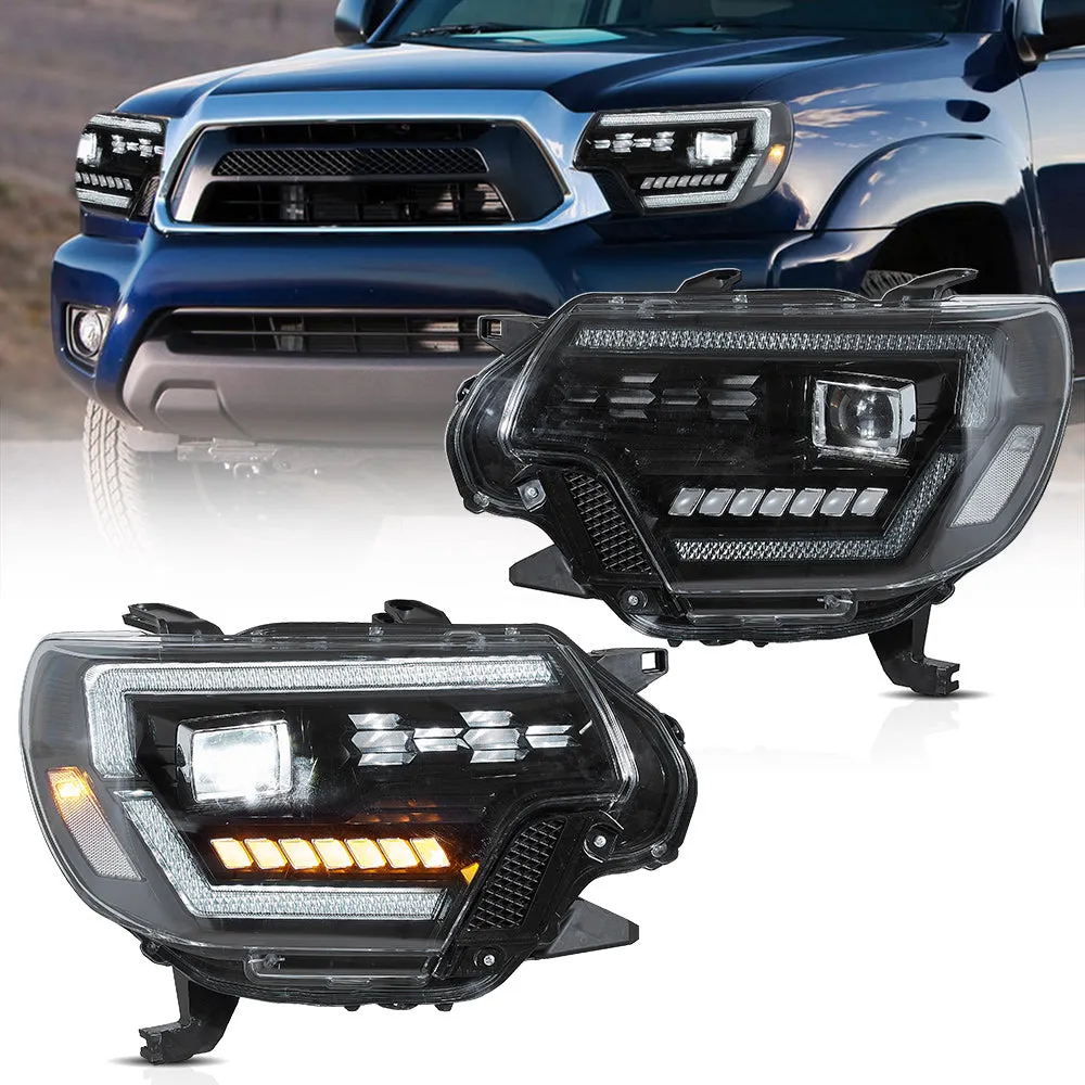 VLAND Full LED Headlights For Toyota Tacoma 2012-2015 2nd Gen Restyled With Dynamic DRL