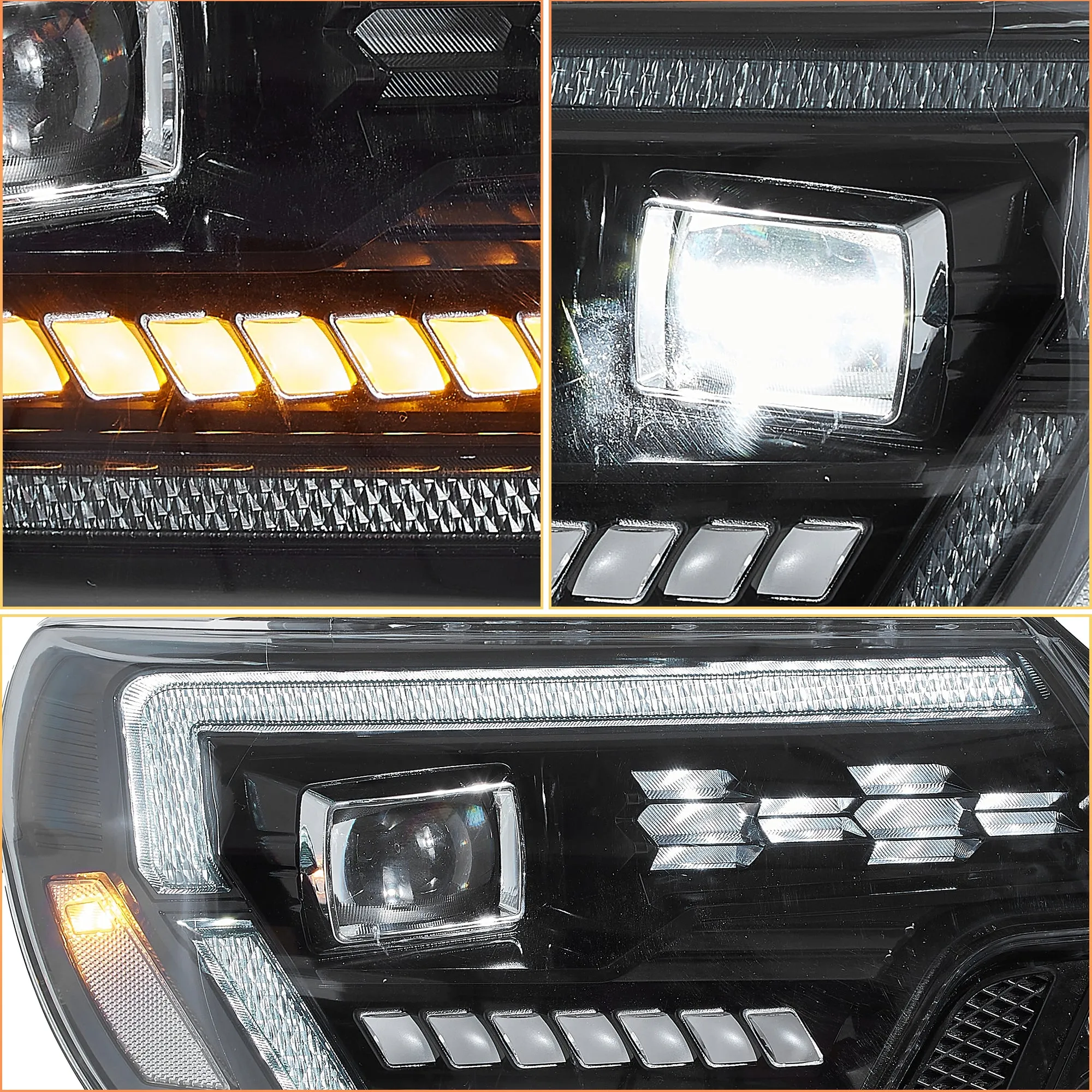 VLAND Full LED Headlights For Toyota Tacoma 2012-2015 2nd Gen Restyled With Dynamic DRL