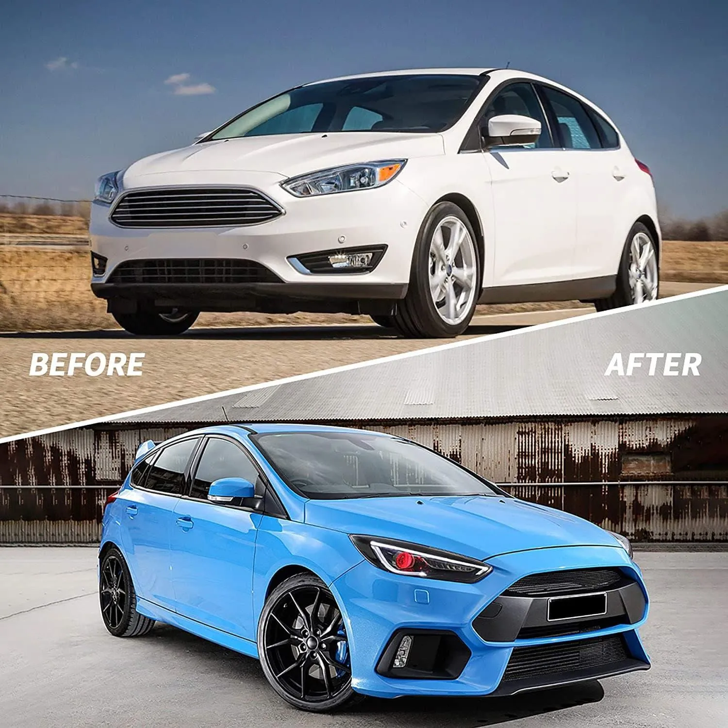 VLAND LED Demon Eye Headlights For Ford Focus 2015-2017 With Sequential Indicators Turn Signals