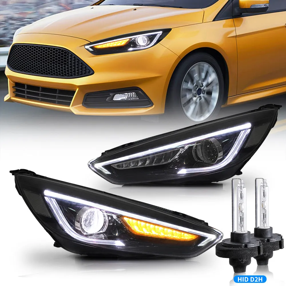 VLAND LED Demon Eye Headlights For Ford Focus 2015-2017 With Sequential Indicators Turn Signals