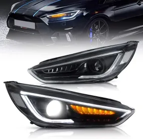 VLAND LED Demon Eye Headlights For Ford Focus 2015-2017 With Sequential Indicators Turn Signals