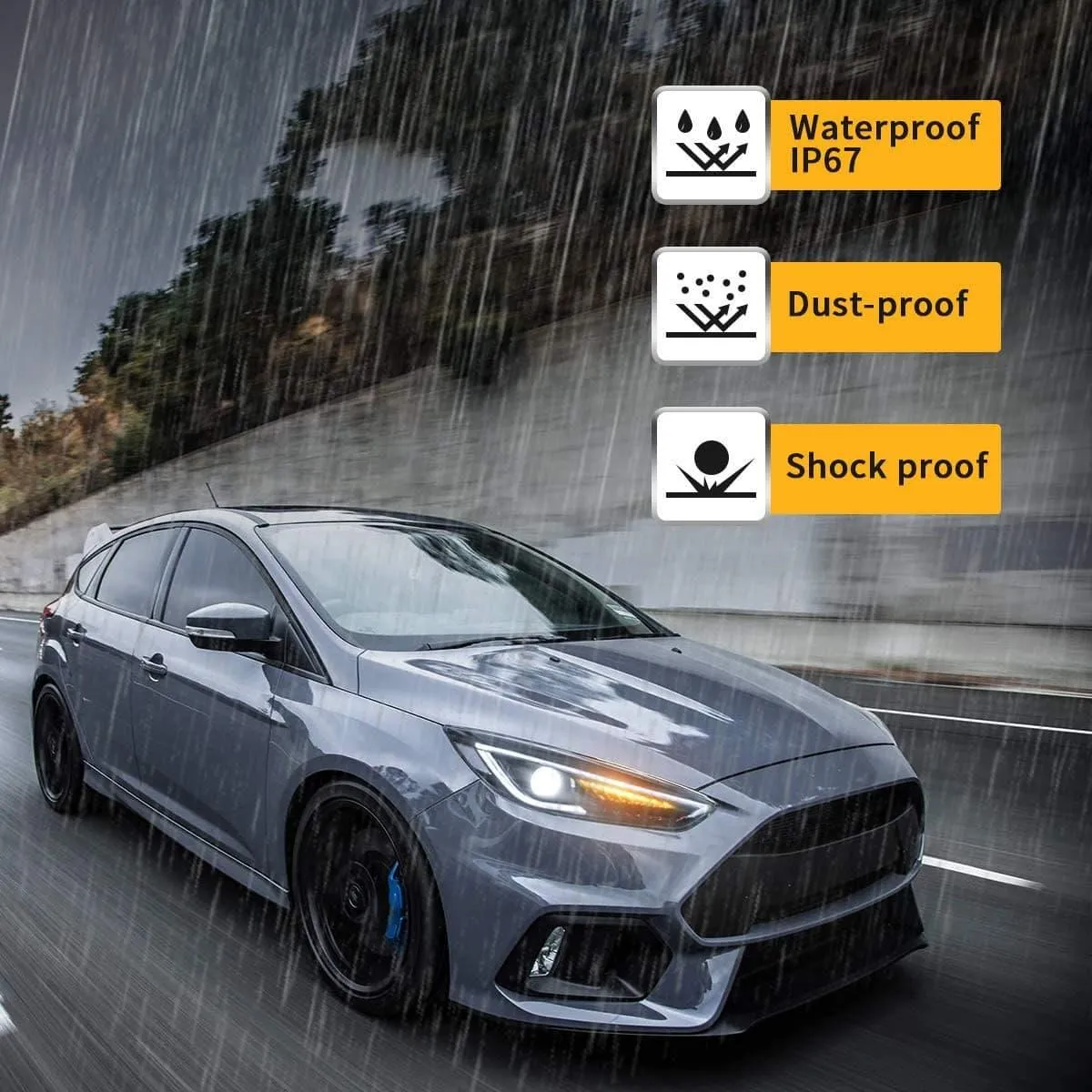VLAND LED Demon Eye Headlights For Ford Focus 2015-2017 With Sequential Indicators Turn Signals