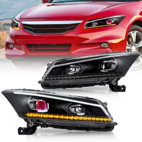VLAND LED Demon Eye Headlights For Honda Accord 2008-2012 (NOT FOR 2-DOOR COUPE) With Sequential indicators Turn Signals